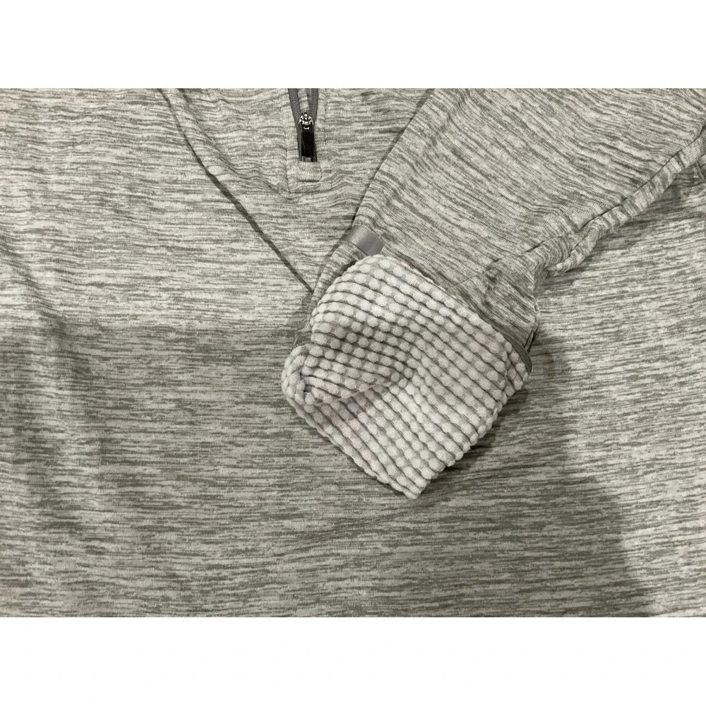 Nike Dri-FIT Womens Half Zip Running Top Grey Space‎ Dye Waffle Fleece Medium